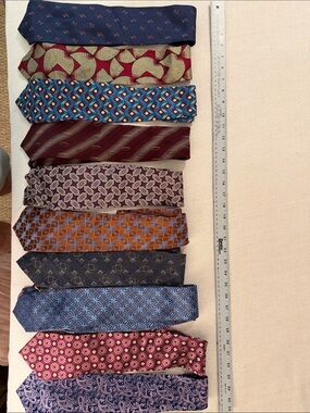 Men's Assorted Patterned Silk Ties - Lot of 10